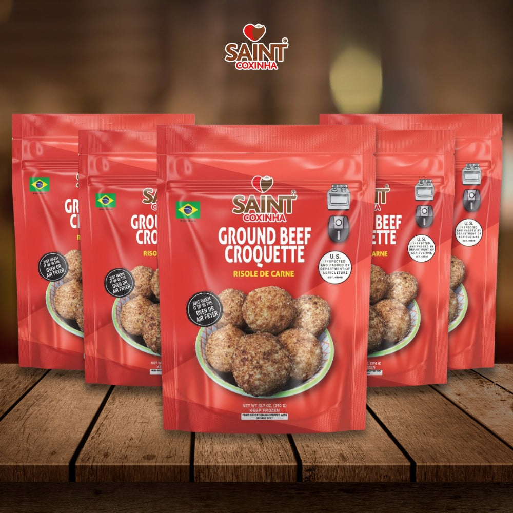 Saint Coxinha's Family Recipe - Ground Beef Croquette - Just Warm it! (5 packs)